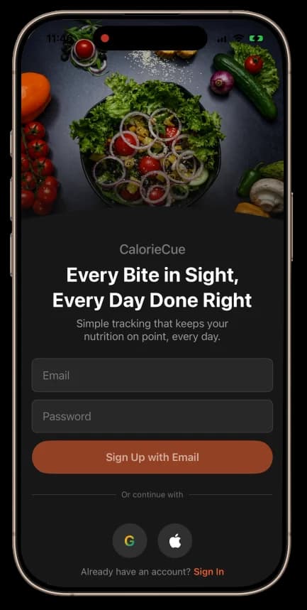 CalorieCue AI scanning a meal